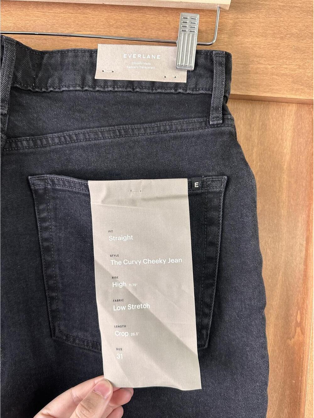 NWT Everlane The Curvy Cheeky Jean Crop Straight Leg Black Women’s size 31 - Picture 5 of 15